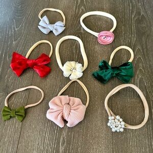 Assorted Colorful Nylon Bow Headbands for Baby Girls